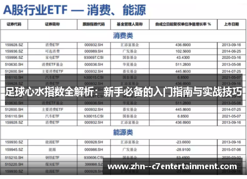 足球心水指数全解析：新手必备的入门指南与实战技巧